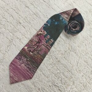 VTG Resilio 100% Silk Tie Golf Full Print Golfing Luxury Resort Mens